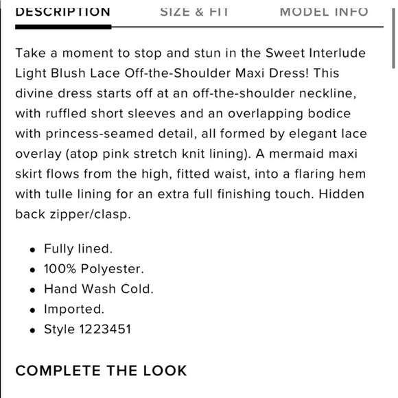 Lulus Pink off the shoulder lace maxi dress, NWT, Size large - Picture 4 of 6